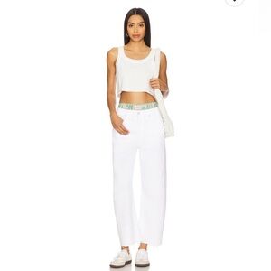 AG Adriano Goldschmied NWT Women’s Hattie Crop High-Rise Barrel. Size 24. White
